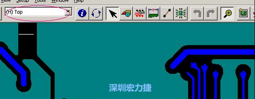 如果圖形像下圖一樣無法顯示鉆孔，只須圖（186）將紅色圈住的活動(dòng)層改為當(dāng)前顯示層即可。