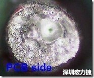 孔洞 紅墨水染紅測試分析-PCB面，判退，孔洞