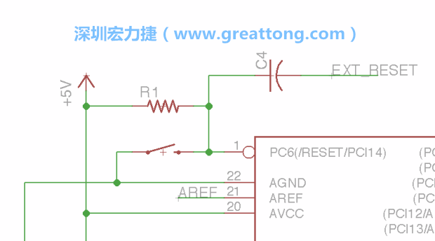 很多PCB設(shè)計者的設(shè)計不符合人體工學(xué)，他們使用很小的按鈕、不方便的元件配置和難以解讀的標簽，千萬不要變成這樣！這次我們的設(shè)計有一個大小合適的重置按鈕（reset button）和可以清楚辨認是否已經(jīng)接上電源的LED指示燈。