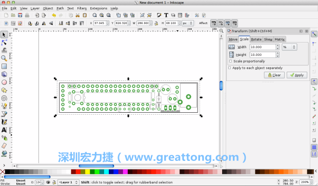 首先，你需要取得電路板設(shè)計圖的PNG圖檔，才能在上面進(jìn)行繪制。這件事做起來比用說的難上許多，而其中一種方法如下所示（我們會先假設(shè)你正在使用Inkscape向量繪圖工具）。