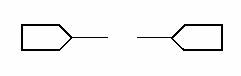 端點(diǎn)連接符號(hào)符號(hào)有下列二種，可使用鍵盤(pán) [Ctrl + Tab] 鍵切換：