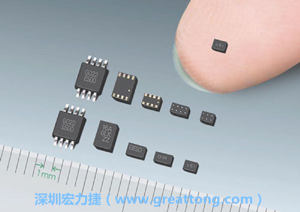 常規(guī)IC與WLP制作的封裝設(shè)計(jì)元件，尺寸有極大的差異，WLP僅需晶粒尺寸就有相同的電氣特性。