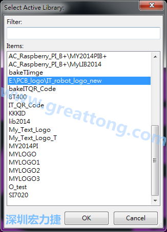 若要存到另外一個library 里， 要點選在File->Current library 重新再選擇Active Library， 就可以點選 File->Save Module in Acitve library 