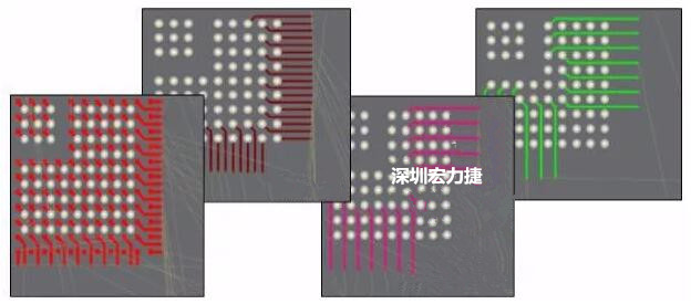 扇出及逃逸時(shí)布線(xiàn)是根據(jù)適用的設(shè)計(jì)規(guī)則來(lái)進(jìn)行的。